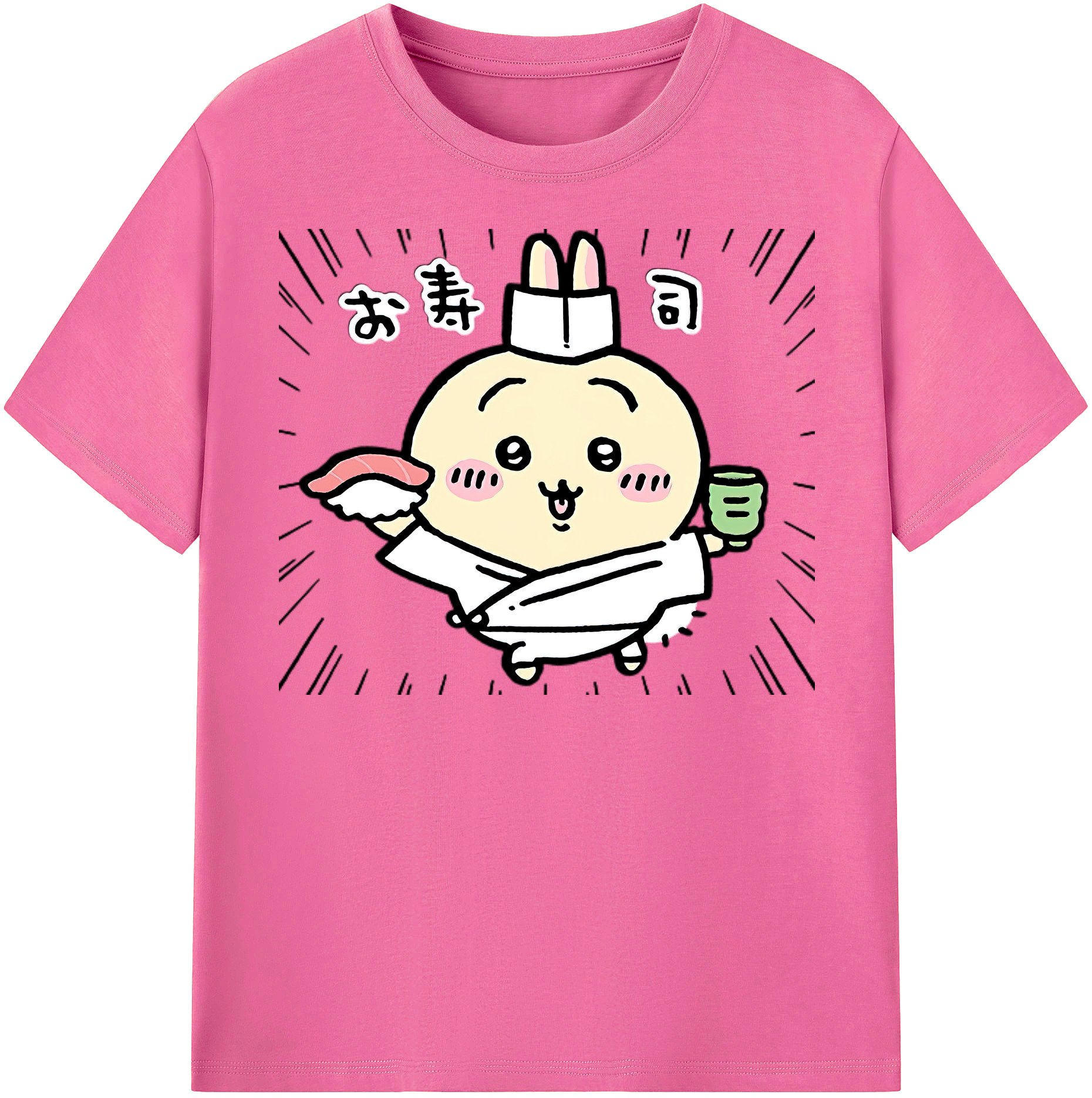 （画像用） ちいかわ うさぎ Chii-kawa usagi レディースカジュアルプリントTシャツ（綿100％）